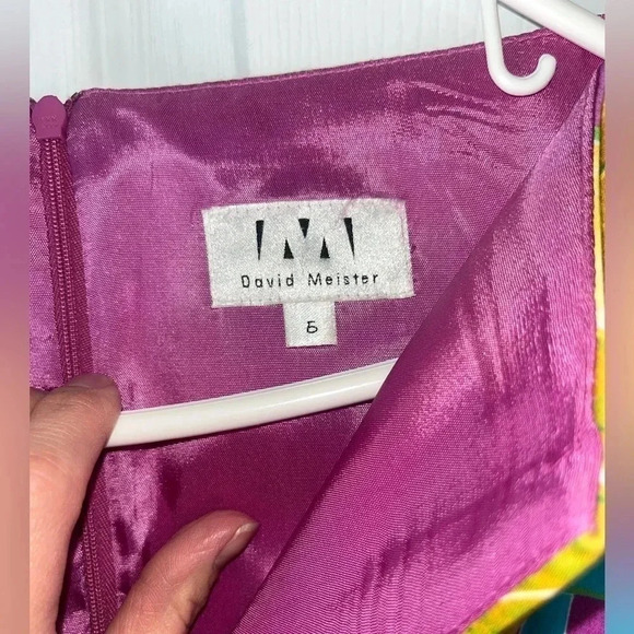 DAVID MEISTER tropical print sleeveless sheath dress vacationcore size 6 - Picture 4 of 9